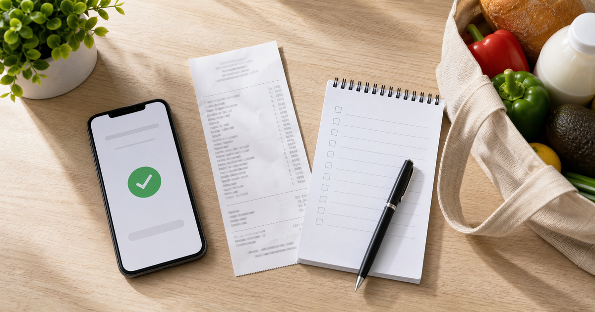 Ticket, lista y pedido movil para preparar una factura de Walmart Express